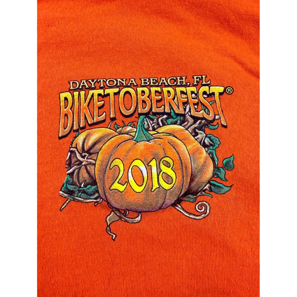Gildan Biketoberfest 2018 Daytona Beach Orange Halloween T-Shirt Mens 2XL